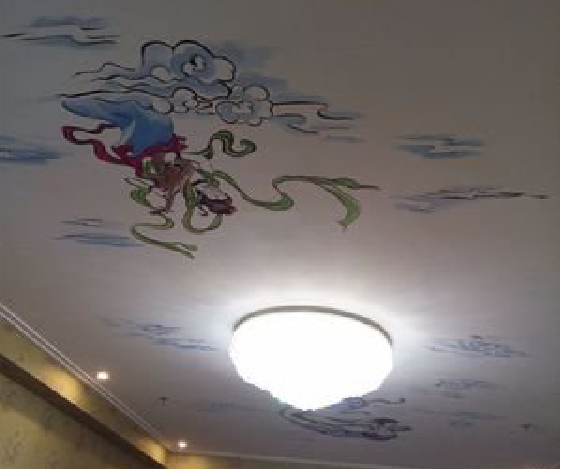 会东如何快速绘制天花板上的手绘墙?